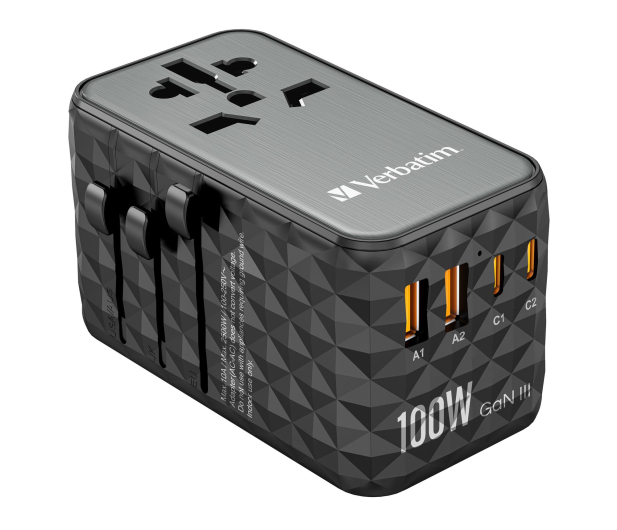 Verbatim Uniwersalny adapter podróżny UTA-06 GaN III USB-C PD 100W QC - 1206082 - zdjęcie